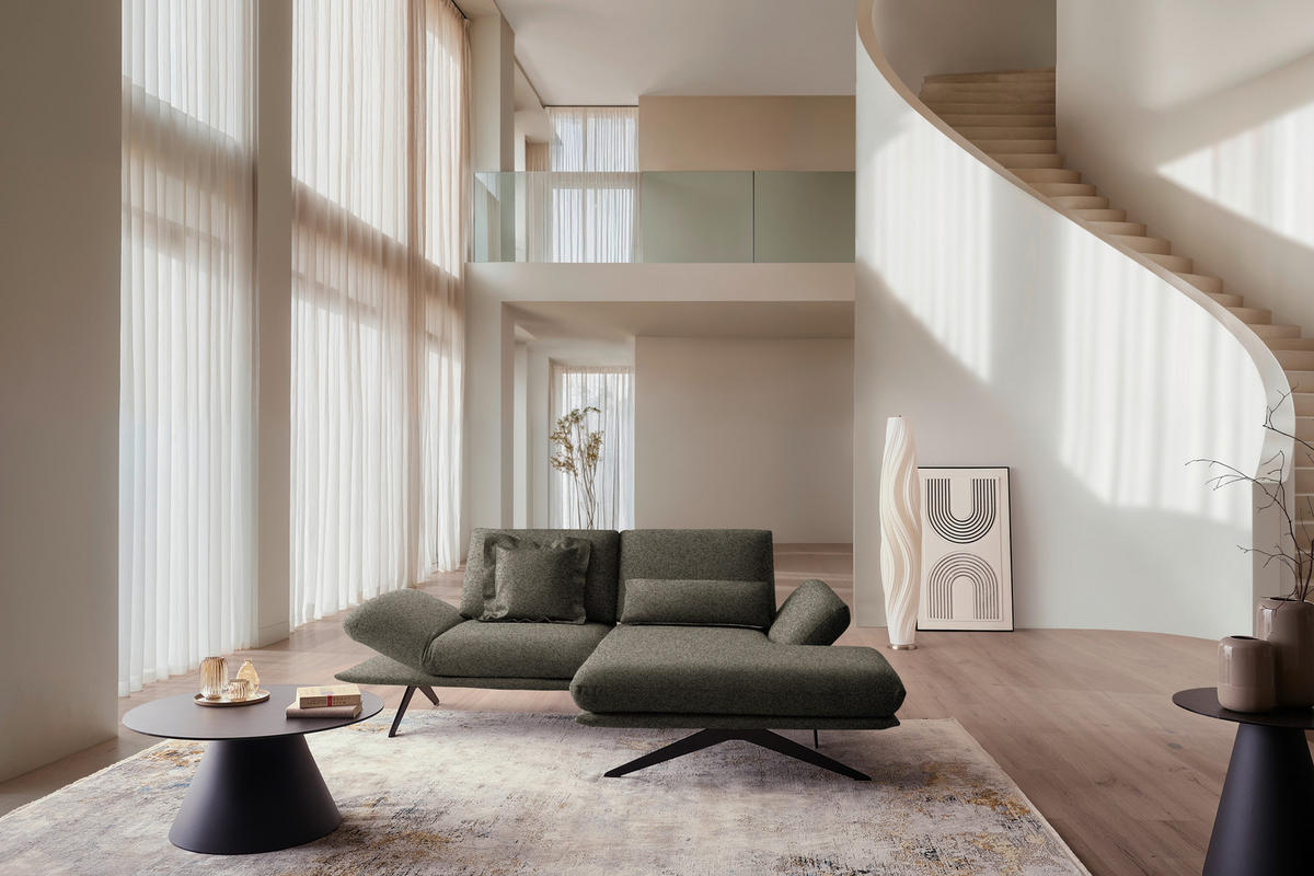 ECKSOFA  in Flachgewebe Braun  234/155 cm  - Schwarz/Braun, Design, Textil/Metall (234/155cm) - Dieter Knoll