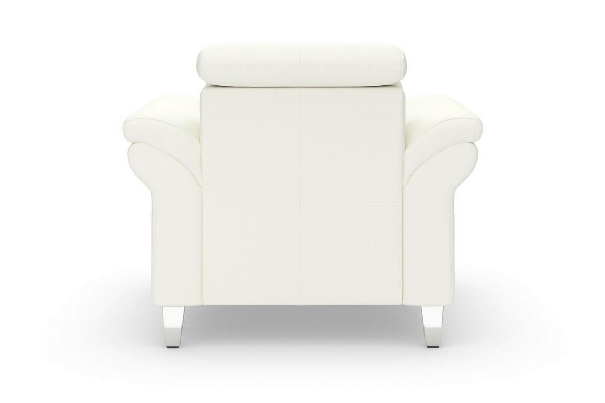 SESSEL in Echtleder Weiß  - Chromfarben/Weiß, Basics, Leder/Metall (101/84/93cm) - Sit & More