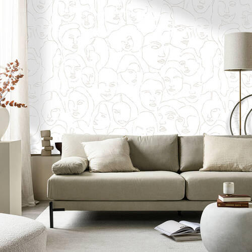 FOTOTAPETE VTWONEN  - Beige/Weiß, Trend, Papier/Kunststoff (150/280cm) - Xora