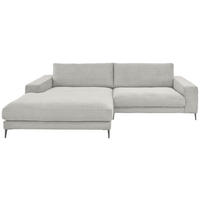 ECKSOFA Ottomane links  Weiß Feincord  - Schwarz/Weiß, Design, Textil/Metall (207/293cm) - Dieter Knoll