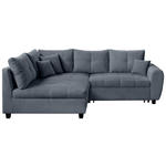 ECKSOFA  in Plüsch Grau  - Schwarz/Grau, KONVENTIONELL, Kunststoff/Textil (175/249cm) - Carryhome