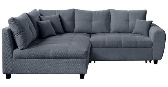 ECKSOFA Grau Plüsch Zierkissen, Rückenkissen, Schlaffunktion, Rücken echt  - Schwarz/Grau, KONVENTIONELL, Kunststoff/Textil (175/249cm) - Carryhome