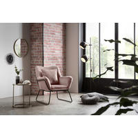 SESSEL in Samt Rosa  - Messingfarben/Rosa, MODERN, Textil/Metall (68/82/75cm) - Livetastic