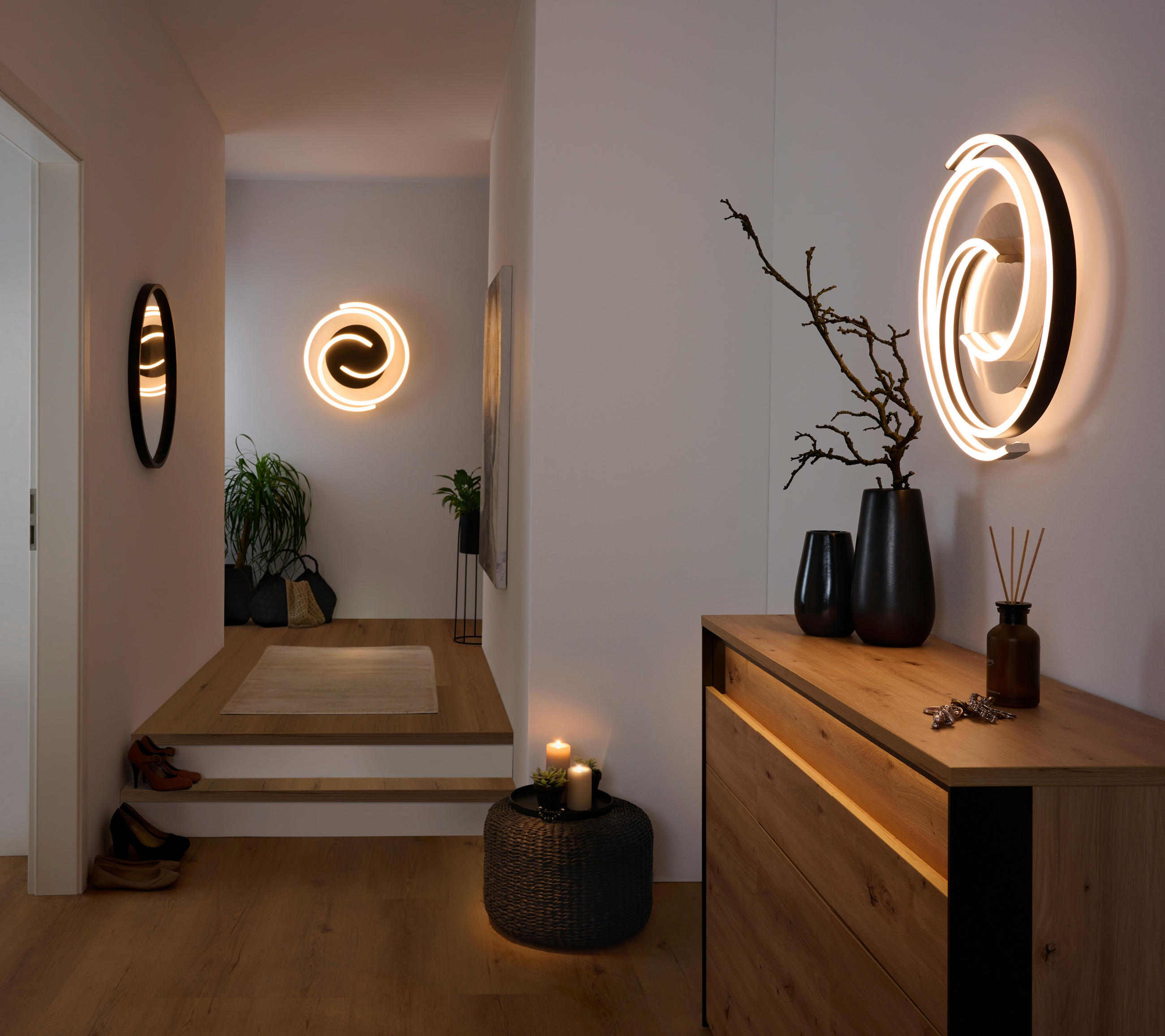 LED-DECKENLEUCHTE Caya 50/9 cm   - Schwarz/Alufarben, Design, Metall (50/9cm) - Trio Leuchten