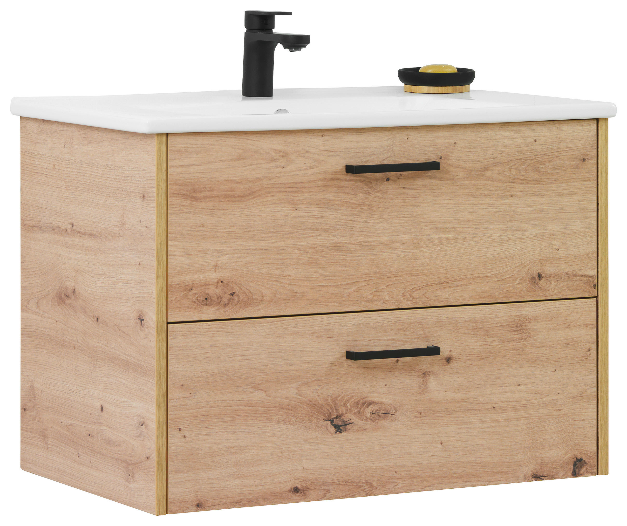 UMIVAL. ENOTA Z UMIVALNIKOM  - črna/bela, Design, leseni material/keramika (75cm) - Xora