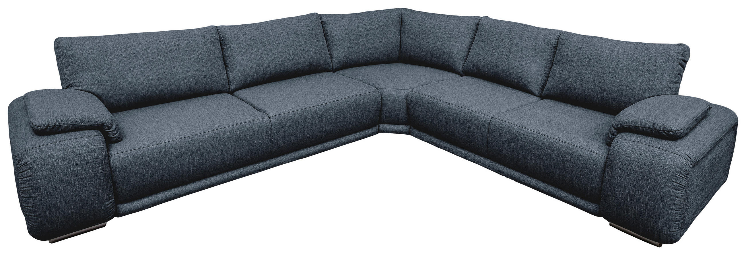 ECKSOFA Blau Struktur  - Chromfarben/Blau, KONVENTIONELL, Textil/Metall (280/310cm) - Carryhome