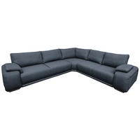 ECKSOFA Blau Struktur  - Chromfarben/Blau, KONVENTIONELL, Textil/Metall (280/310cm) - Carryhome