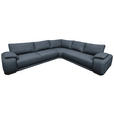 ECKSOFA Blau Struktur  - Chromfarben/Blau, KONVENTIONELL, Textil/Metall (280/310cm) - Carryhome