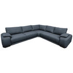 ECKSOFA Blau Struktur  - Chromfarben/Blau, KONVENTIONELL, Textil/Metall (280/310cm) - Carryhome