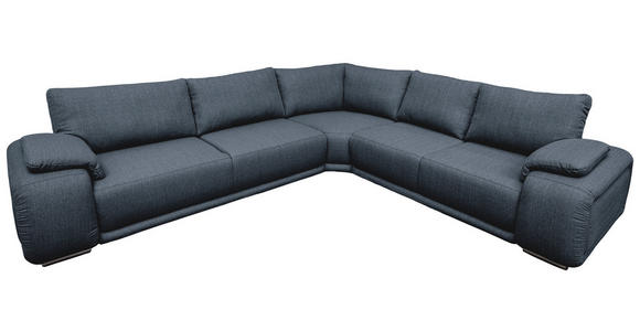 ECKSOFA Blau Struktur - Chromfarben/Blau, KONVENTIONELL, Textil/Metall (280/310cm) - Carryhome