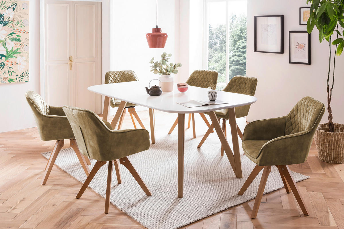 ARMLEHNSTUHL  in Samt  - Eichefarben/Grün, MODERN, Holz/Textil (59/85/61cm) - Livetastic