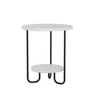 BEISTELLTISCH in Holzwerkstoff 40/40/45 cm  - Weiss/Schwarz, Design, Holzwerkstoff/Metall (40/40/45cm) - Livetastic