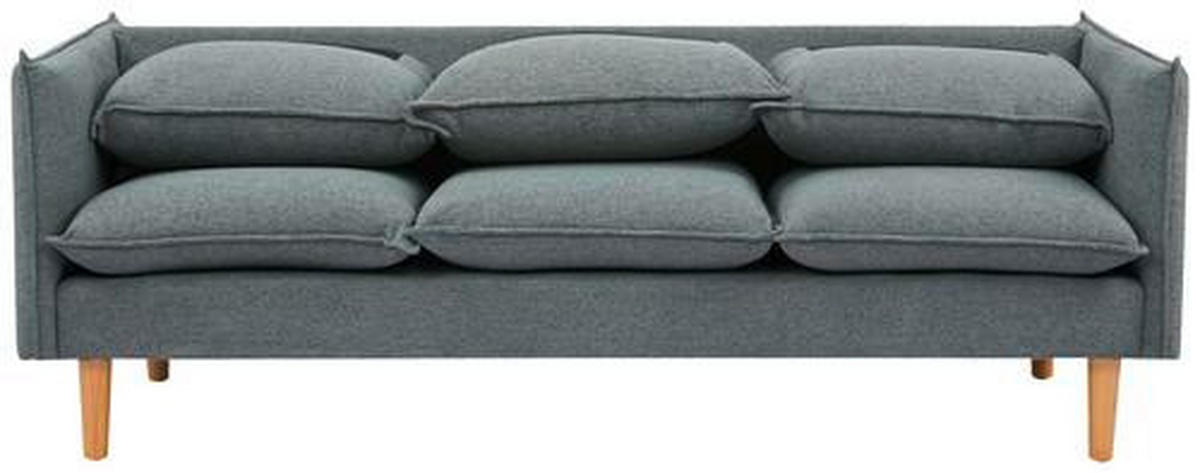 CANAPEA CU 3 LOCURI textil gri închis  - gri închis/culoare natur, Design, plastic/lemn (188/84/82cm) - Livetastic