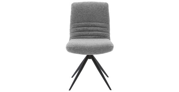 STUHL in Stahl Flachgewebe Metall, Textil - Dunkelgrau/Schwarz, Design, Textil/Metall (50/93/69cm) - Dieter Knoll