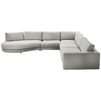 ECKSOFA  in Chenille, Cord Hellgrau  425/365 cm  - Hellgrau/Schwarz, Design, Kunststoff/Textil (425/365cm) - Lomoco