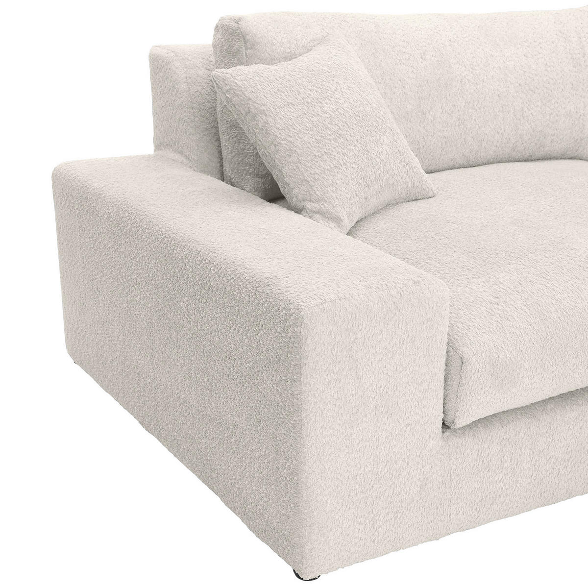 ECKSOFA  Beige Bouclé  - Greige/Beige, MODERN, Kunststoff/Textil (255/255cm) - Landscape