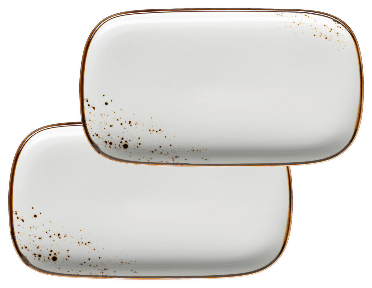 SERVIERPLATTEN-SET Pintar  - Beige/Braun, Trend, Keramik (25/2/14cm) - Mäser