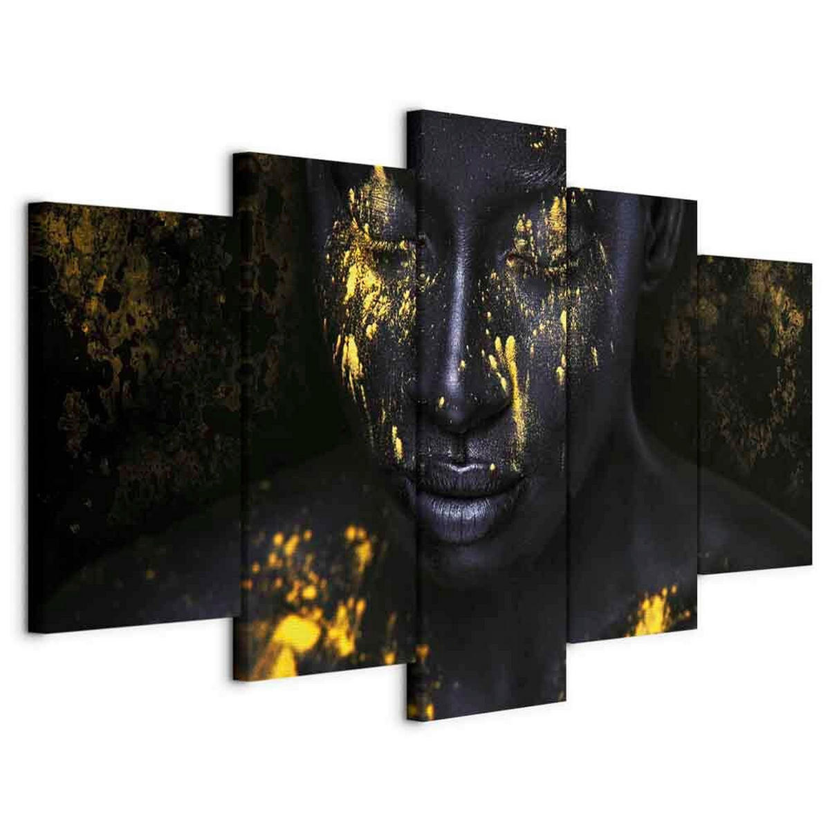 LEINWANDBILD Menschen 100/50/1,2 cm  - Goldfarben/Schwarz, Basics, Holzwerkstoff/Textil (100/50/1,2cm) - artgeist