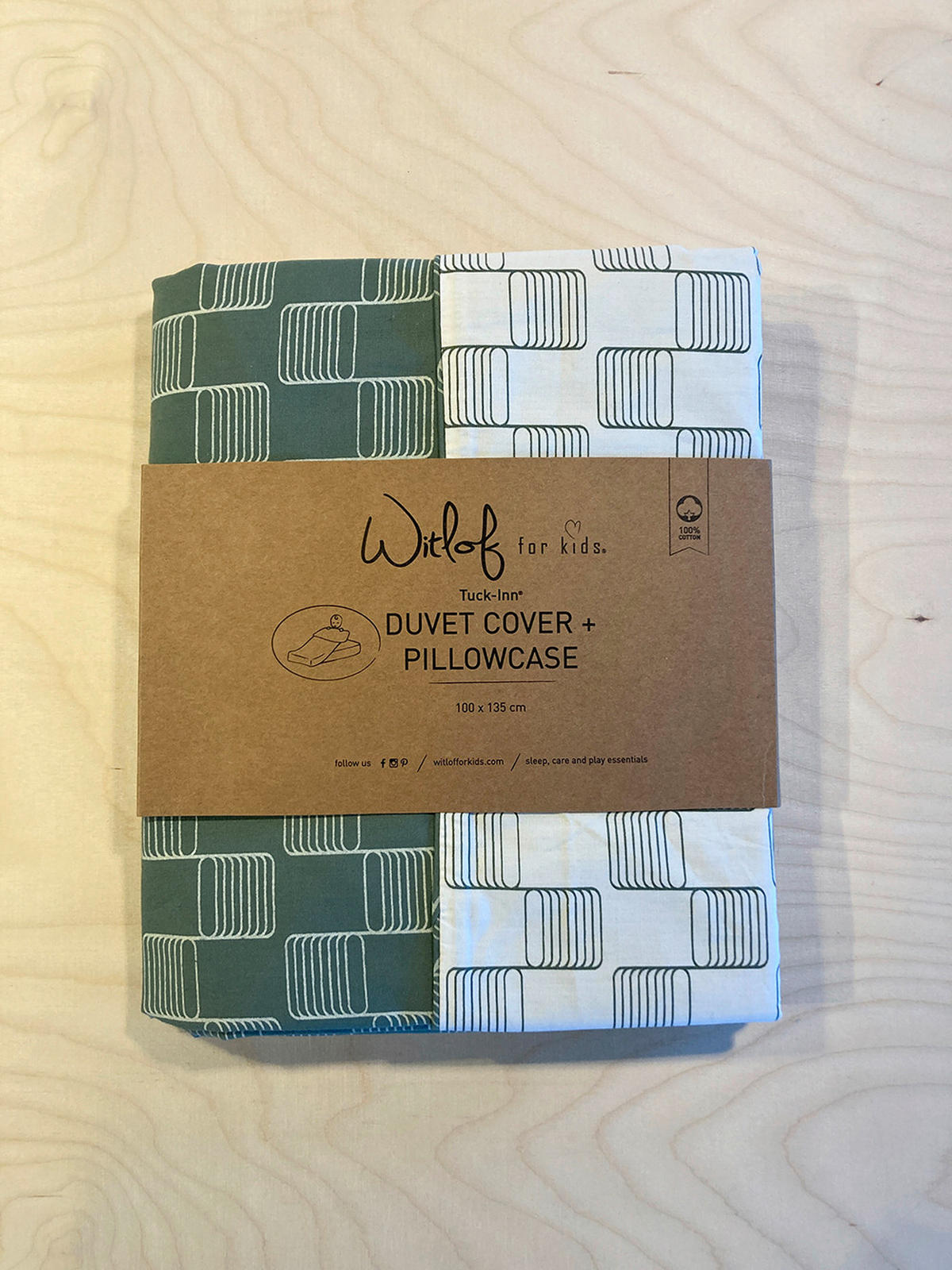 BABYBETTWÄSCHE 100/135 cm  - Dunkelgrün/Weiß, Basics, Textil (100/135cm) - Witlof for Kids
