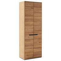 GARDEROBNA OMARA masivno divji hrast - črna/barve hrasta, Natur, kovina/leseni material (69/195/41cm) - Linea Natura