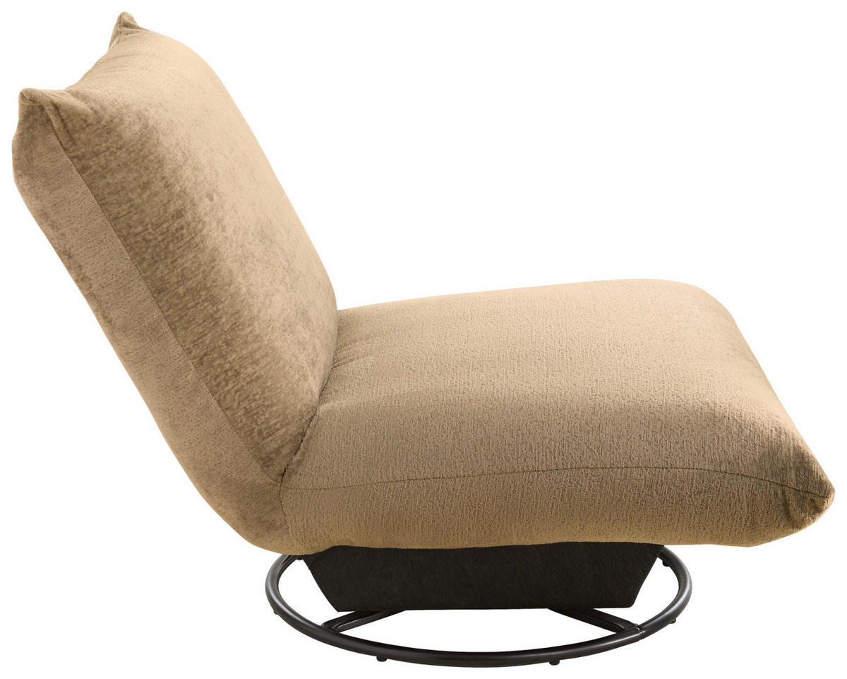 RELAXSESSEL in Textil Hellbraun  - Hellbraun/Schwarz, Design, Textil/Metall (100/78/96cm) - Livetastic