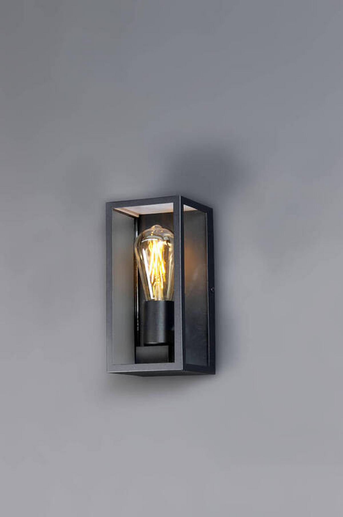 AUßENWANDLEUCHTE Karo 11/23,6/11 cm   - Klar/Schwarz, Basics, Glas/Metall (11/23,6/11cm)