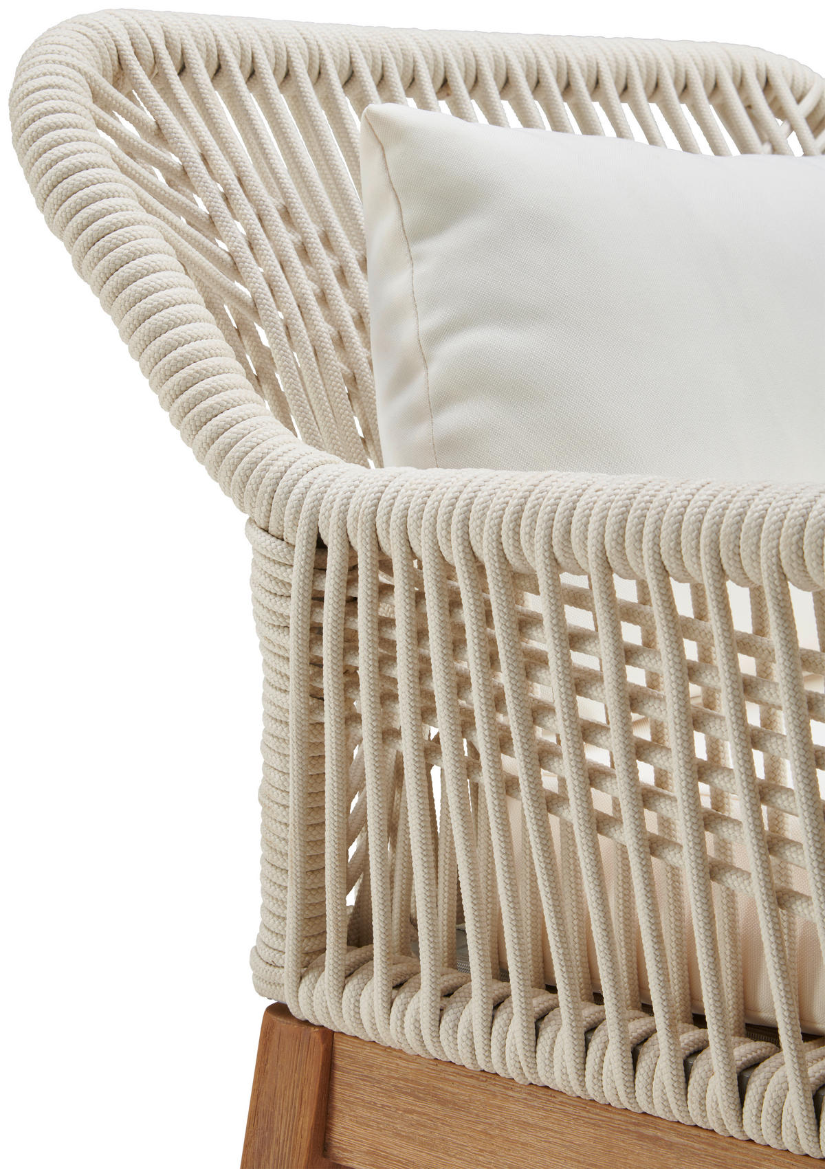 LOUNGEGARNITUR Akazie vollmassiv Aluminium  - Creme/Weiß, MODERN, Holz/Metall (85/55/45cm) - Ambia Garden