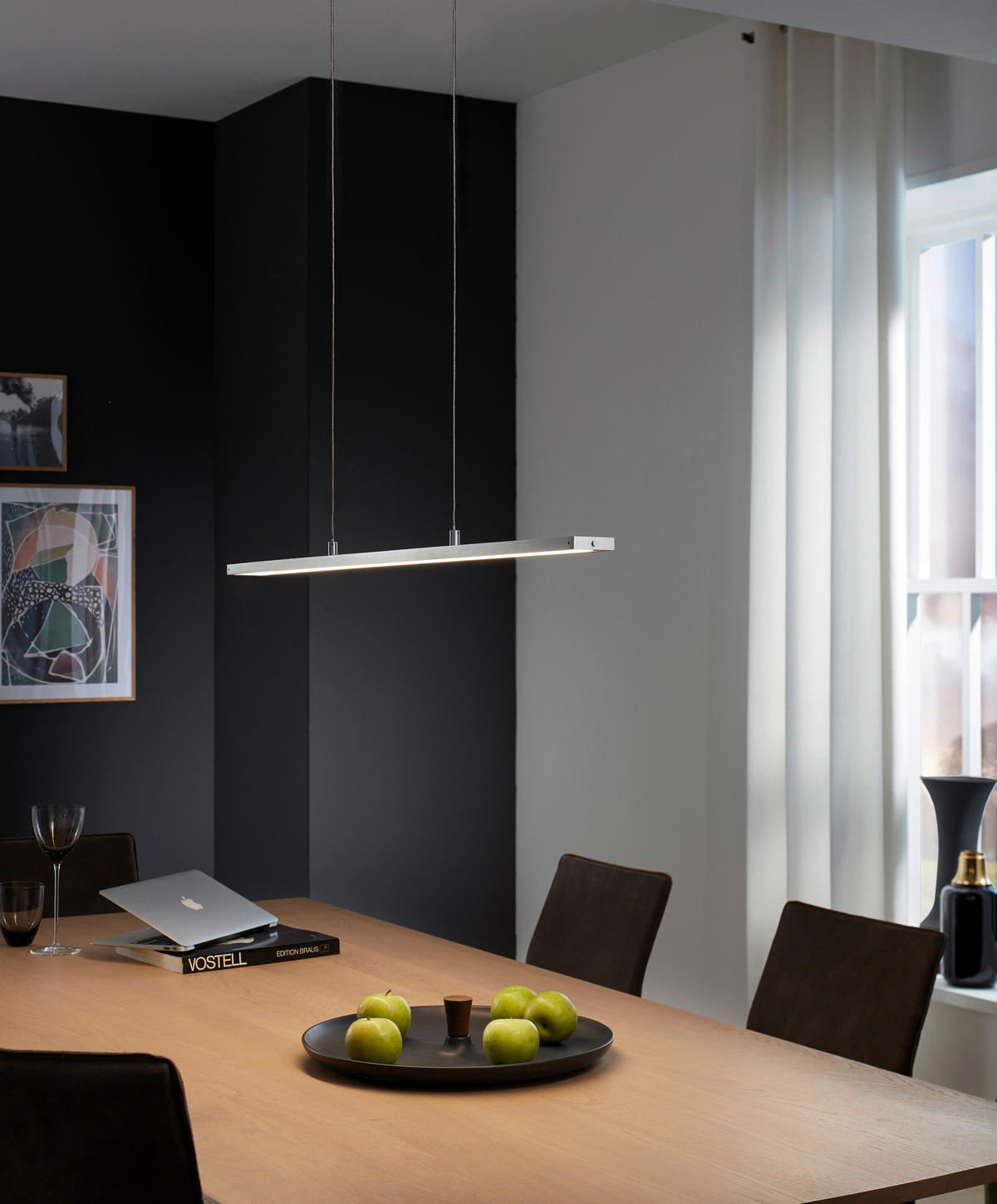 LED-HÄNGELEUCHTE Marlo   - Alufarben, Design, Glas/Metall (6/90cm) - Fischer & Honsel