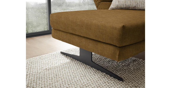 ECKSOFA  in Flachgewebe Goldfarben  176-217/279-327 cm  - Goldfarben/Schwarz, Design, Textil/Metall (176-217/279-327cm) - Dieter Knoll