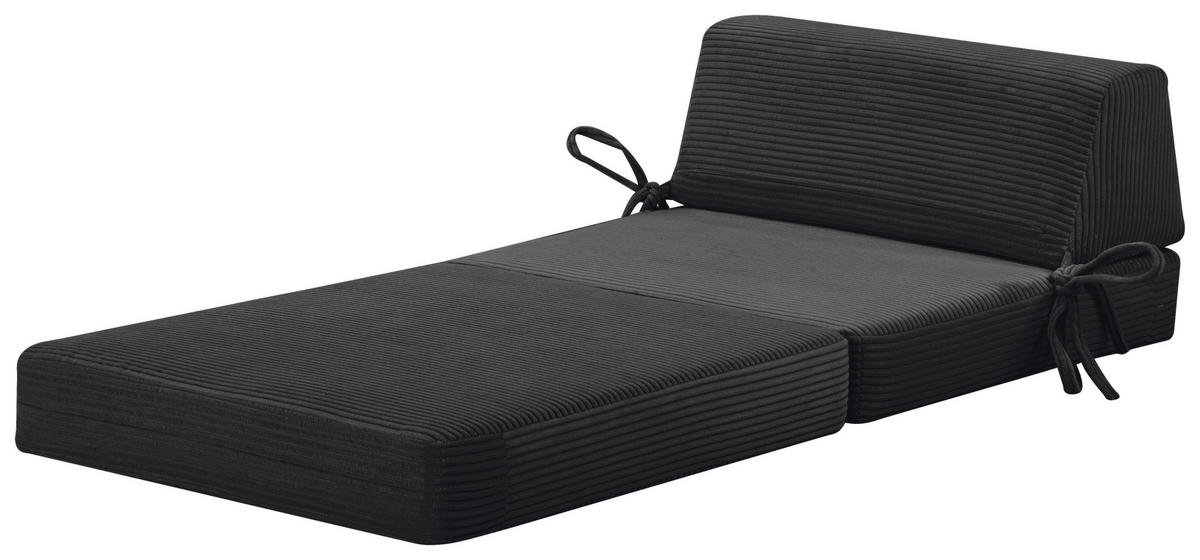 SCHLAFSESSEL Cord Schwarz    - Schwarz, Design, Textil/Metall (65/57/81cm) - Livetastic