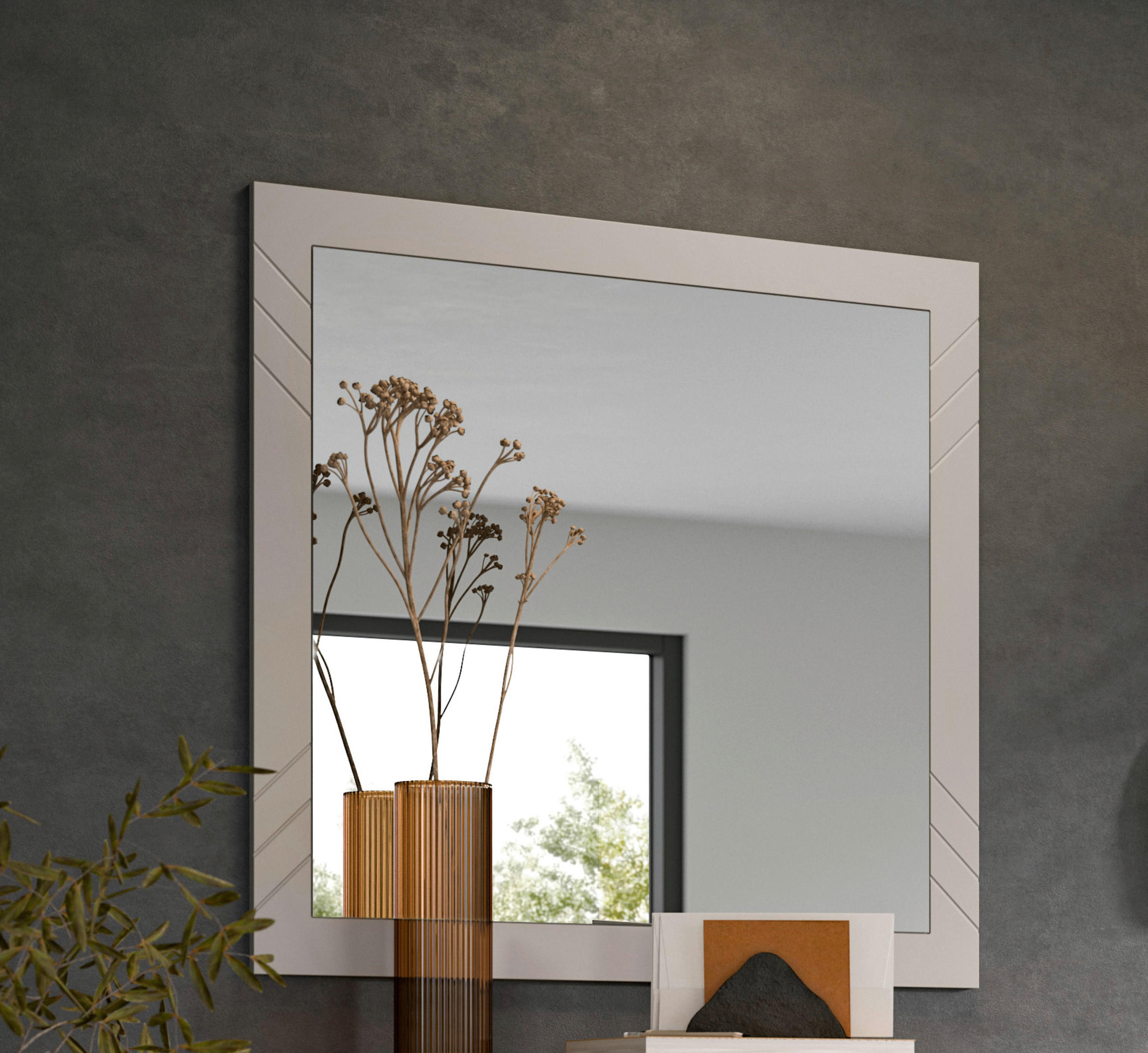 Thumbnail - Mid.you Spiegel, Glas, Holzwerkstoff, rechteckig, 80x80x2 cm, FSC Mix, Spiegel, Wandspiegel