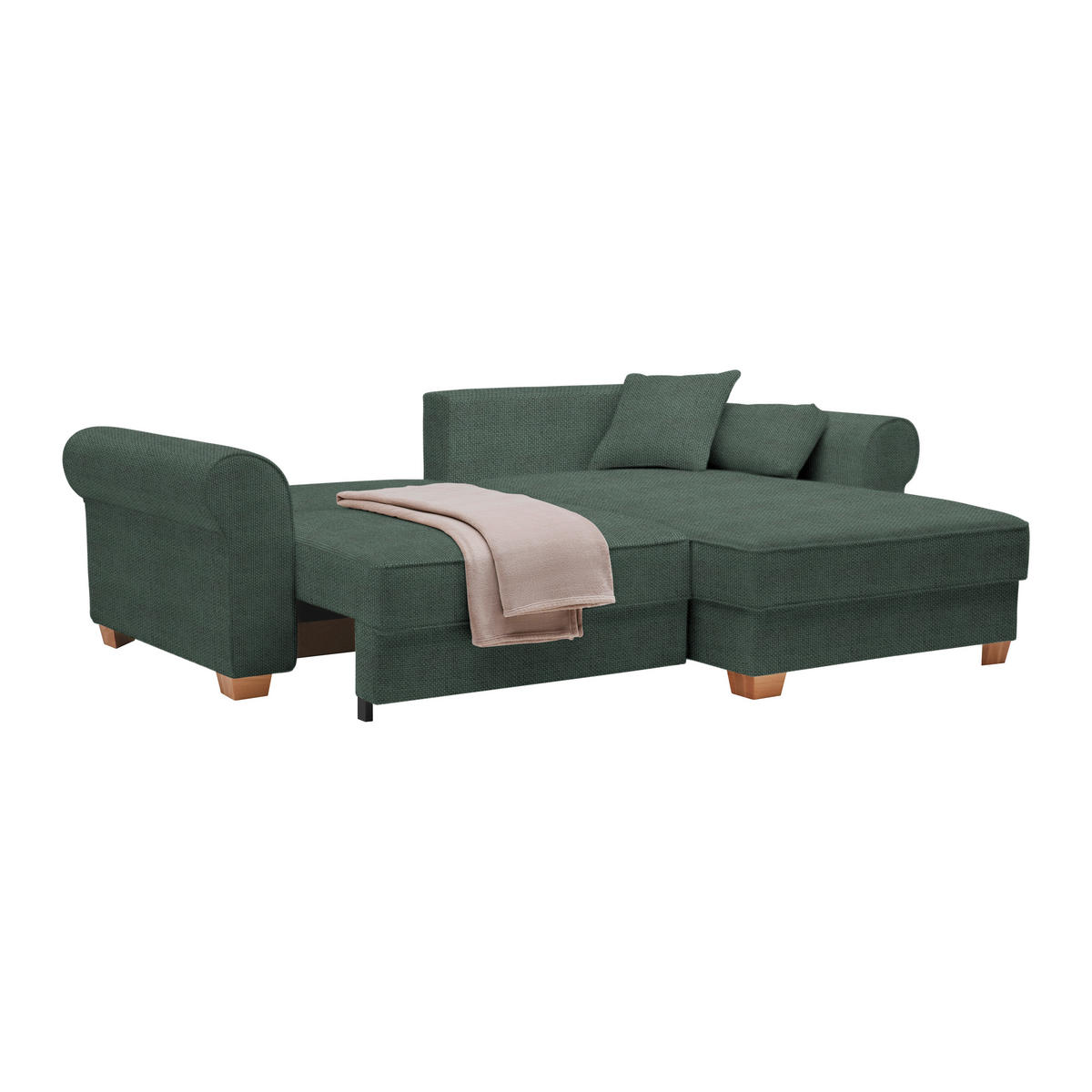 HÖRNSOFFA i mörkgrön  - mörkgrön, Modern, trämaterial/trä (255/185cm) - MID.YOU