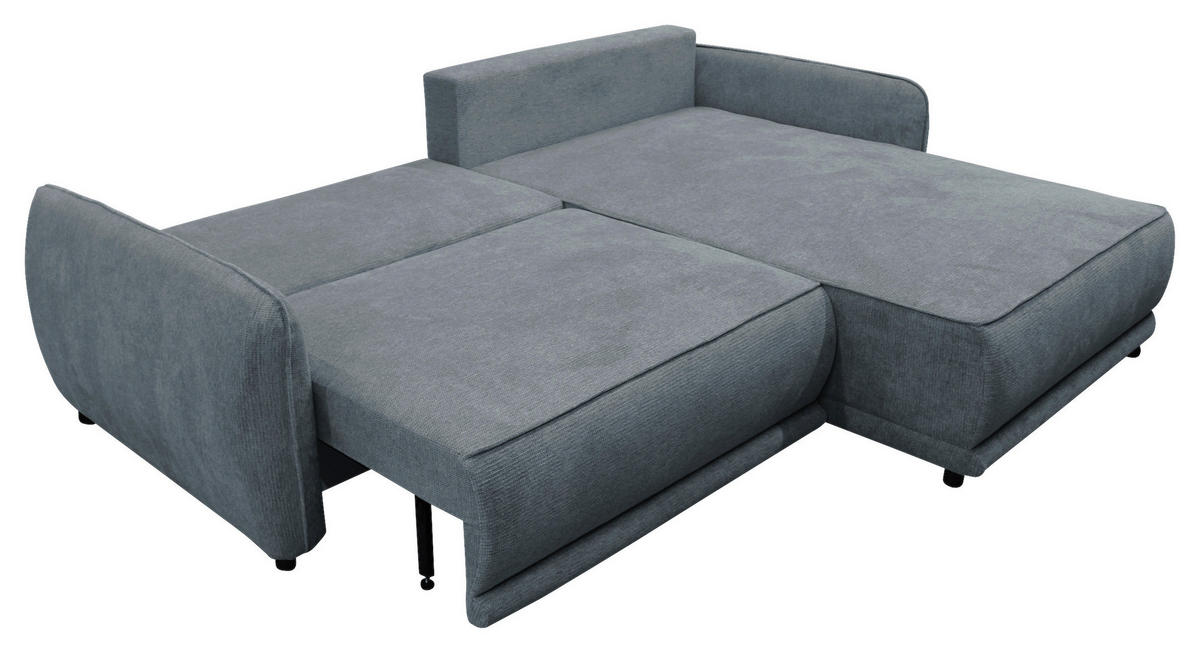 ECKSOFA in Struktur Blau  264/195 cm  - Blau/Beige, Design, Kunststoff/Textil (264/195cm) - MID.YOU