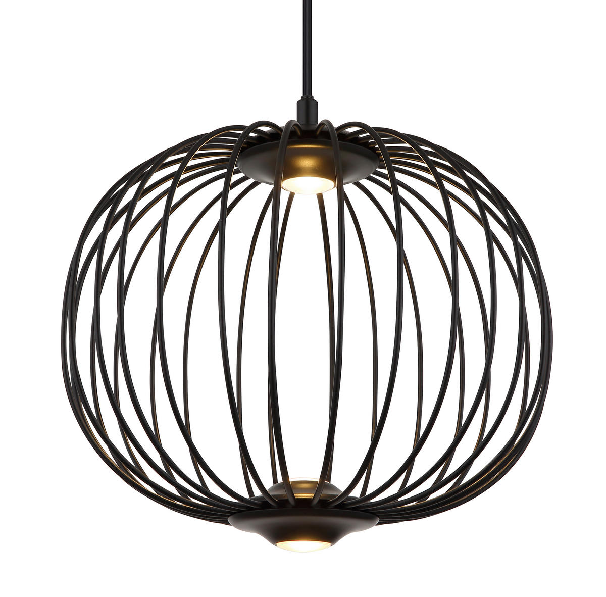 VISEČA LED-SVETILKA   //3000 K/230 V/ - črna, Basics, kovina/umetna masa (30/150cm) - Globo