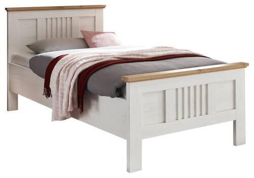 BETT 100/200 cm in Weiss, Eichefarben - Weiss/Eichefarben, Lifestyle, Holzwerkstoff (100/200cm) - Landscape