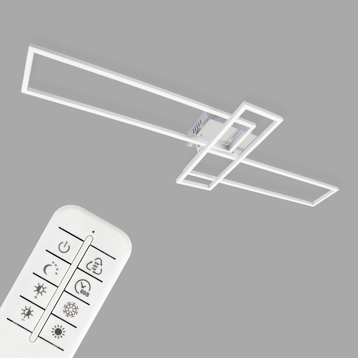 LED-DECKENLEUCHTE 110/35/10 cm   - Chromfarben, Design, Kunststoff/Metall (110/35/10cm)