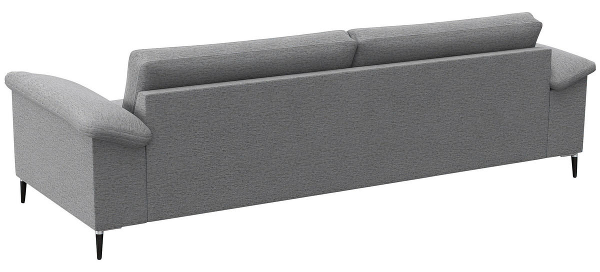 3-SITZER-SOFA Flachgewebe Hellgrau  - Hellgrau/Alufarben, Design, Textil/Metall (241/84,5/92cm) - Livetastic