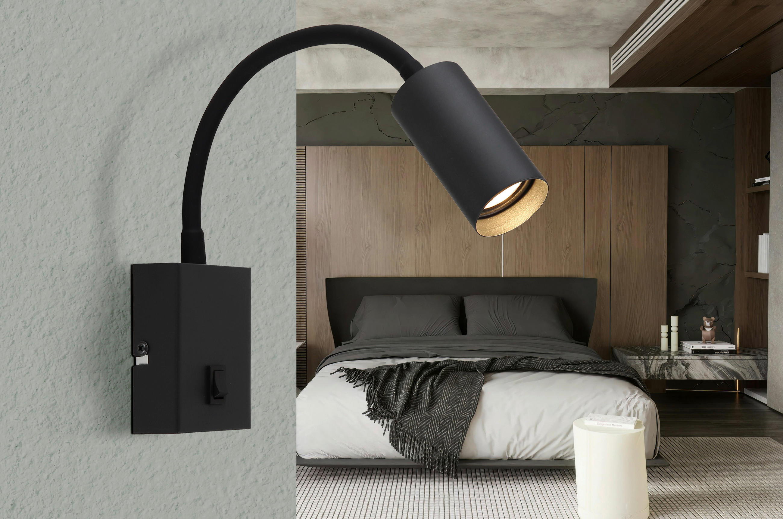 LED-WANDLEUCHTE 13/35,5 cm   - Schwarzchrom/Schwarz, Design, Kunststoff/Metall (13/35,5cm) - Globo