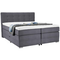 BOXSPRINGBETT 180/200 cm  in Blaugrau  - Silberfarben/Blaugrau, Konventionell, Holz/Holzwerkstoff (180/200cm) - Moderano