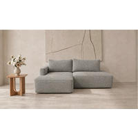 ECKSOFA FREDO Grau Bouclé  - Schwarz/Grau, Design, Kunststoff/Textil (150/233cm) - MID.YOU