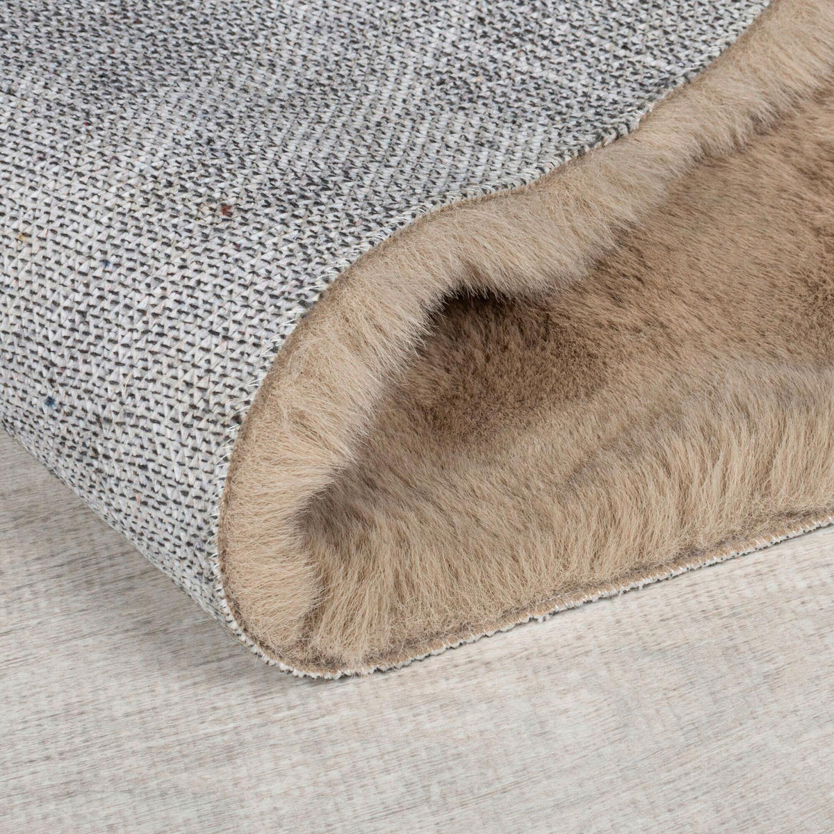 WEBTEPPICH 80/150 cm WAFFLE FAUX FUR Naturfarben  - Naturfarben, KONVENTIONELL, Textil (80/150cm)