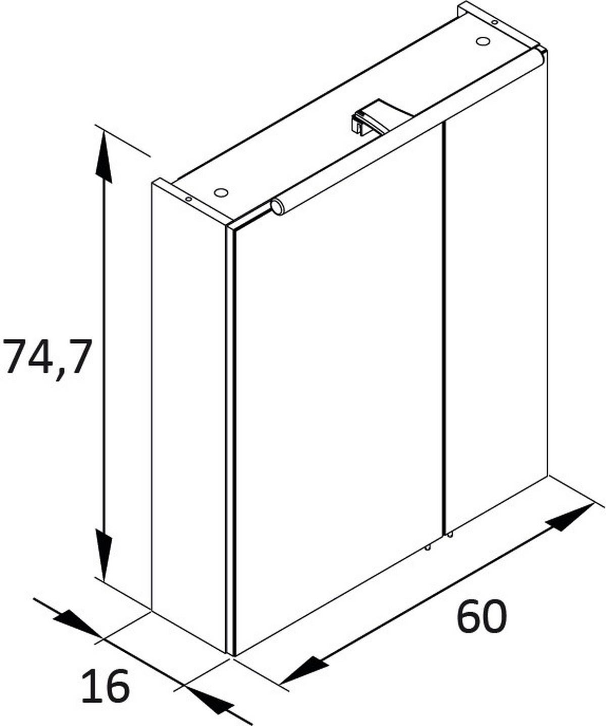 BADEZIMMER  in 165,2 cm  - Eichefarben/Anthrazit, KONVENTIONELL, Glas/Keramik (165,2cm) - Stylife