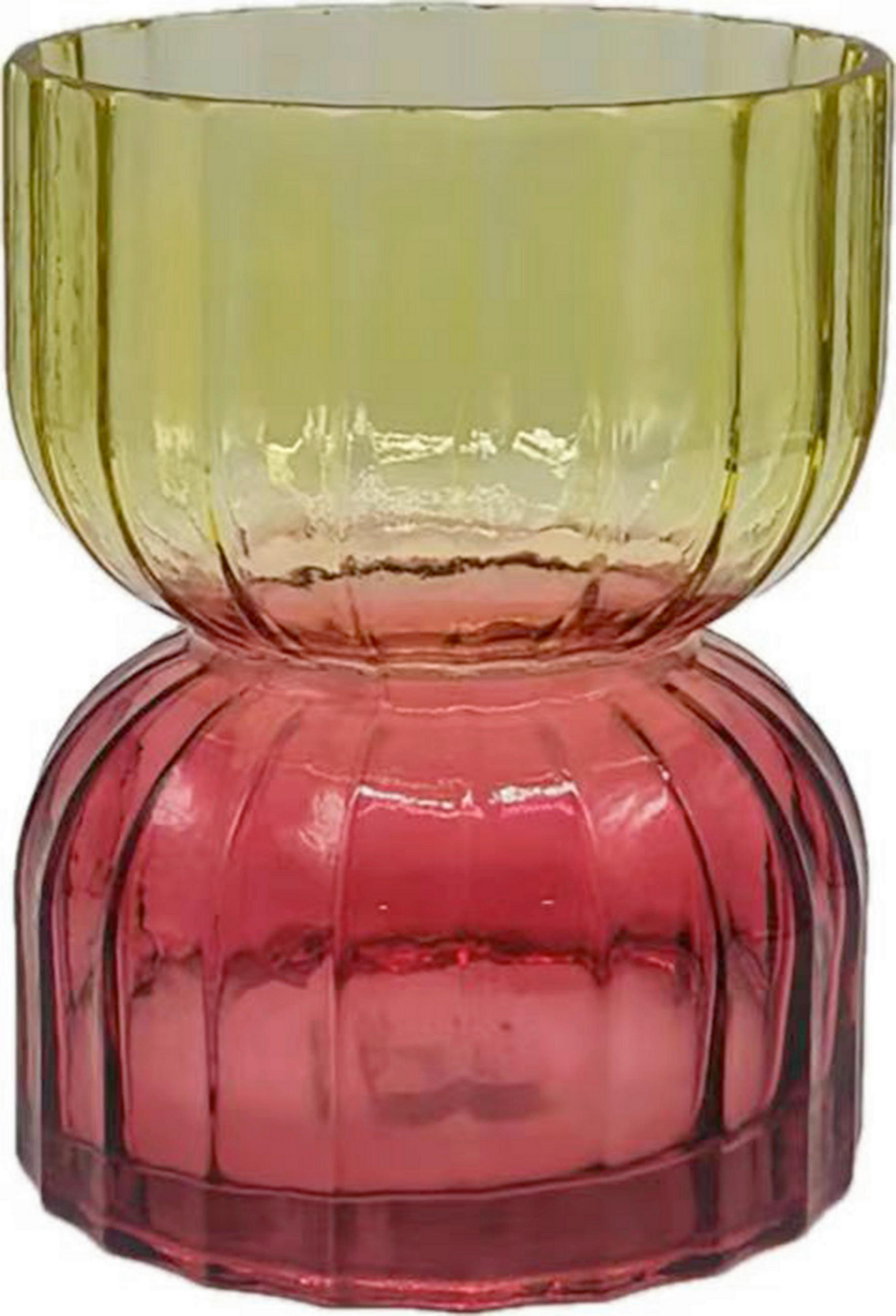 VASE 18 cm  - Gelb/Rot, Basics, Glas (14/18cm)