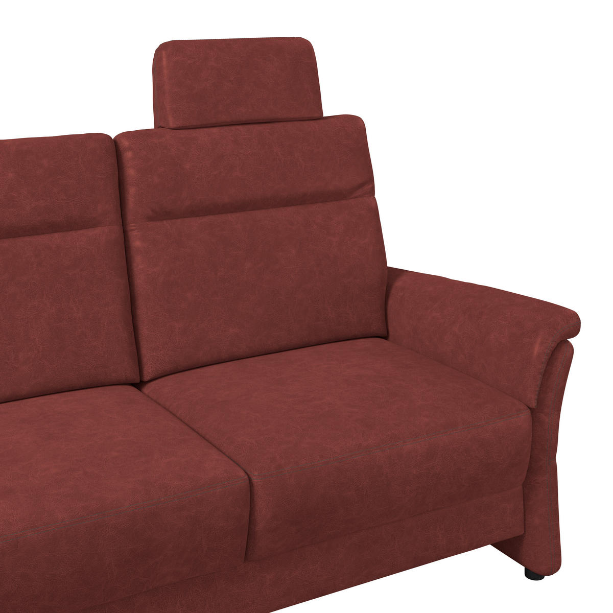 2,5-SITZER Mikrofaser Rotbraun  - Rotbraun/Schwarz, Konventionell, Kunststoff/Textil (170/99/91cm) - Elegando