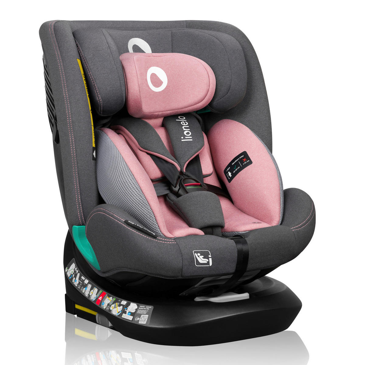 KINDERAUTOSITZ Bastiaan One i-Size   - Pink/Grau, Basics, Kunststoff (44.5/60/81cm) - Lionelo