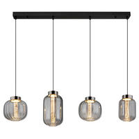 VISEČA LED-SVETILKA   //3000 K/230 V/ - barve kroma/črna, Basics, kovina/umetna masa (120/21/150cm) - Globo