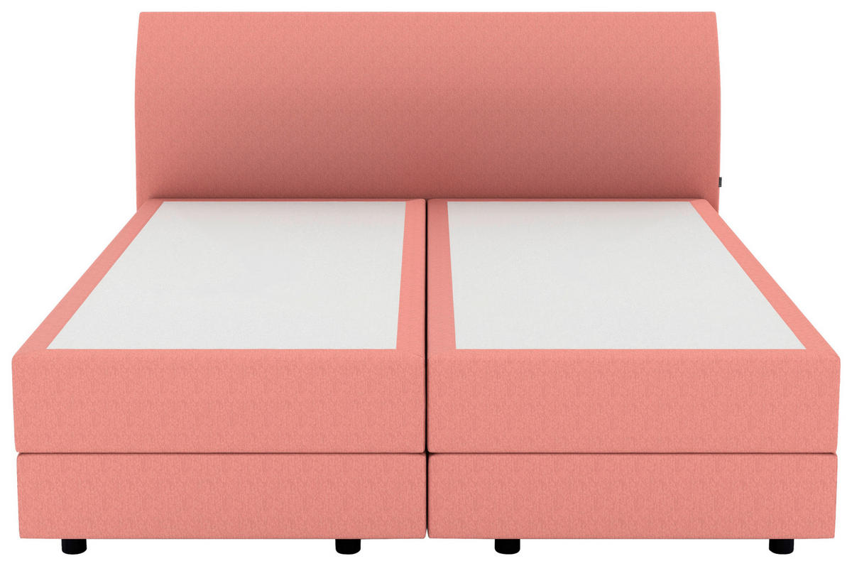 BOXSPRINGBETT 180/200 cm  in Koralle  - Koralle/Schwarz, KONVENTIONELL, Kunststoff/Textil (180/200cm) - Musterring