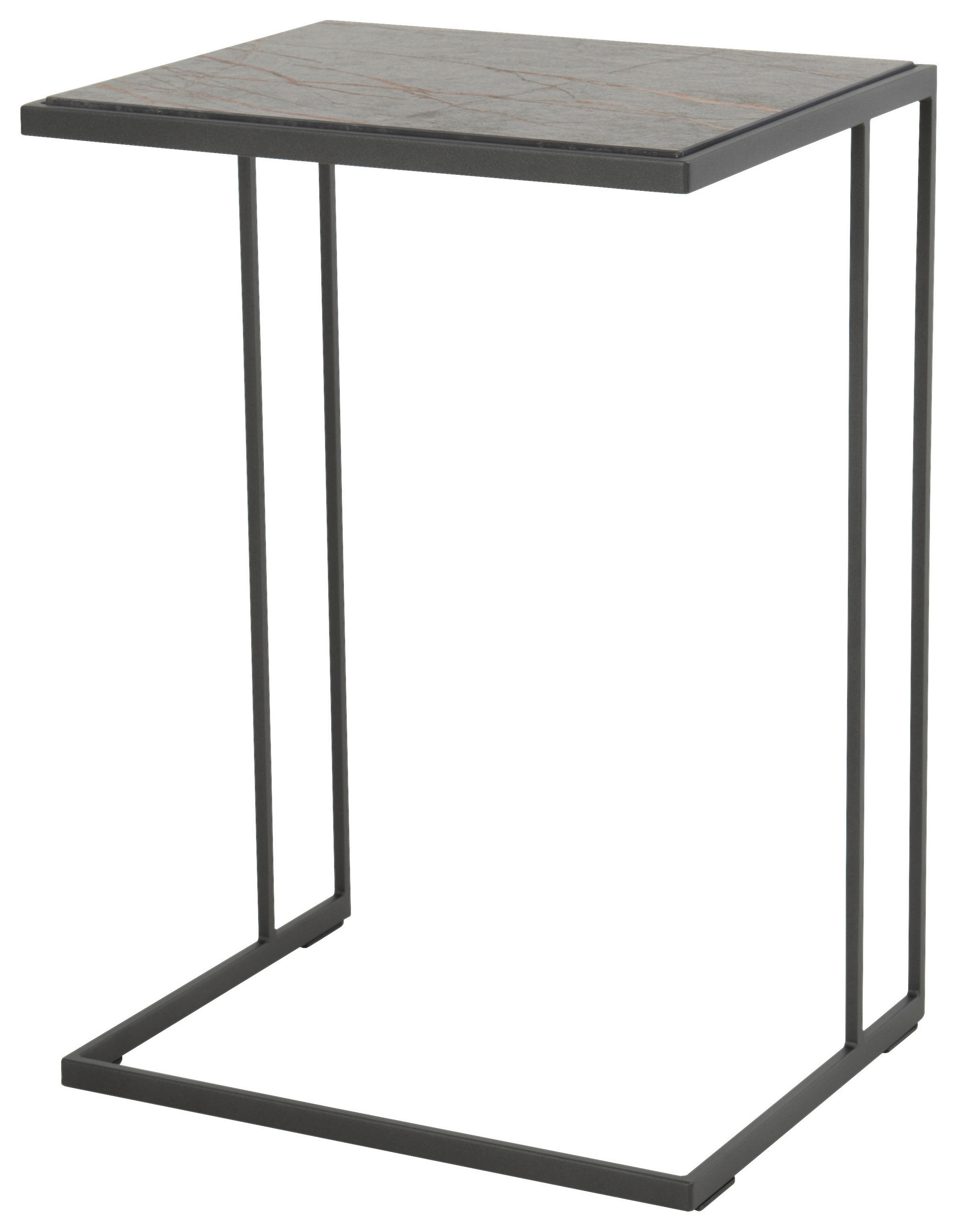 BEISTELLTISCH in Stein 47/38/68 cm  - Anthrazit/Kupferfarben, Design, Stein/Metall (47/38/68cm) - Johann Jakob
