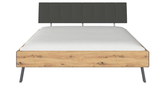 BETT 180/200 cm  in Eiche Artisan  - Eiche Artisan/Grau, Design, Holzwerkstoff/Textil (180/200cm) - Carryhome