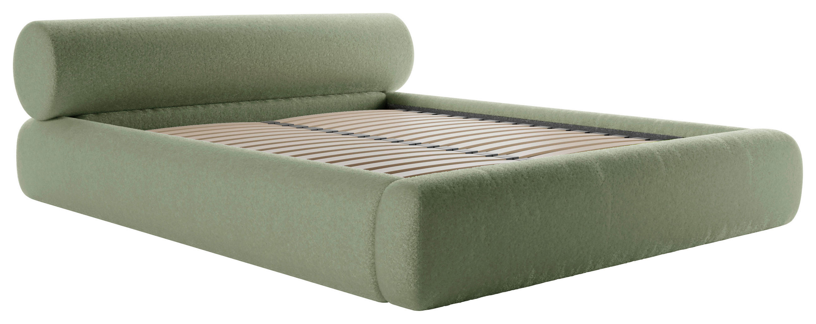 POLSTERBETT 140/200 cm,  in Grün, Lattenrost, Bettkasten,  - Schwarz/Grün, Design, Holz/Textil (140/200cm) - Chameo